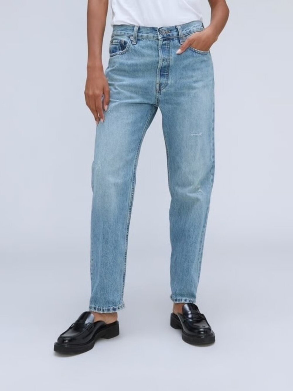 Everlane The Relaxed Straight Fit Jeans Size 28 Organic Cotton Button Fly HiRise